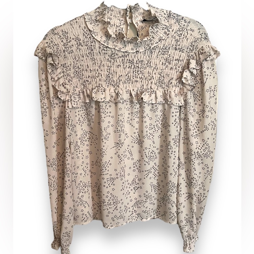 NEW Rebecca Minkoff Star Print Pink Blouse - Size M.- RARE